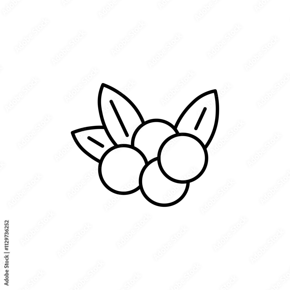 berry icon Flat symbol set outline berry icon Flat symbol set outline
