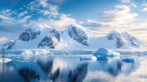 Wallpaper Mural Majestic Antarctic Peaks Under Northern Lights Torontodigital.ca