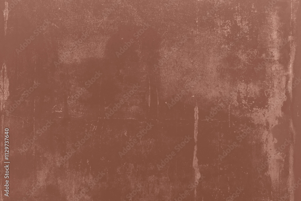 Fototapeta premium Mocha Mousse toned colour grunge decorative wall background. Art rough stylized texture banner trendy color 2025. Grunge brown color texture