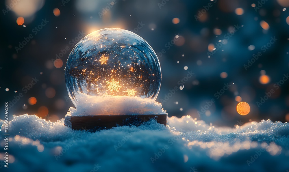 Christmas Snow Globe In Eve Night - Wish Concept With Snowing And Blue Abstract Defocused Background,
Christmas Snow Globe In Eve Night - Wish Concept With Snowing And Blue Abstract Defocused Background,
