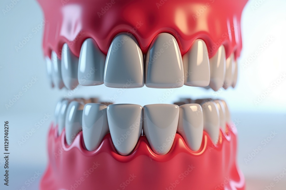 Obraz premium Perfect Smile: A Close-Up View of Healthy, White Teeth for Dental Health Promotion