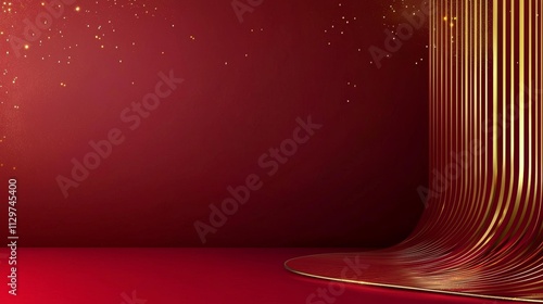 Elegant red background with subtle gold and burgundy accents, ideal for high-end business presentations