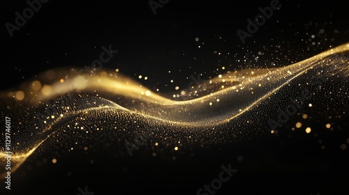 Generate a smooth black background with a single, gently curving golden line