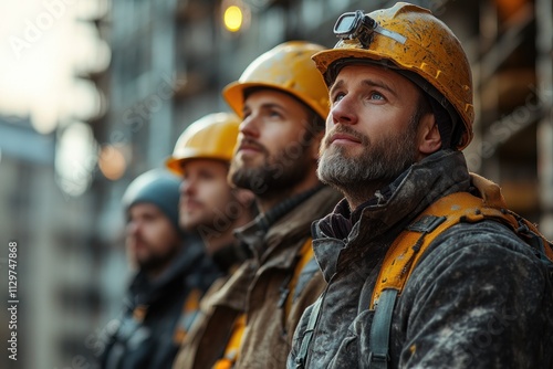 Construction Workers Looking Up at the Future
