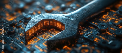 Wrench on a Circuit Board