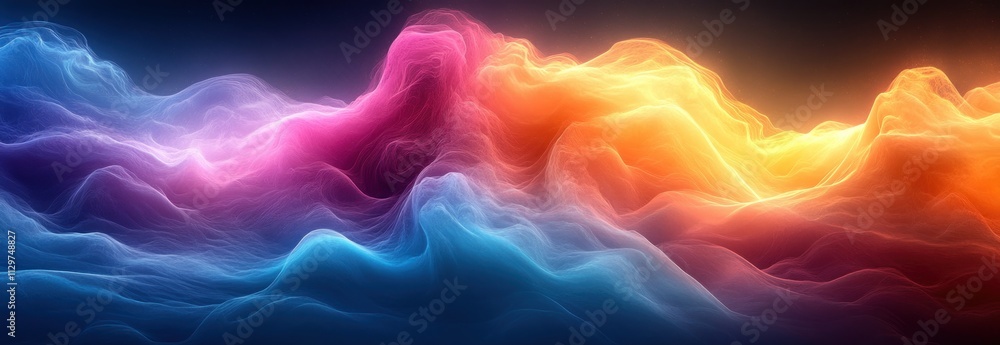 Abstract Gradient Composition with Smooth Blending of Vibrant Colors Including Teal Magenta and Orange for Ethereal Digital Art Design Abstract Gradient Composition with Smooth Blending of Vibrant Colors Including Teal Magenta and Orange for Ethereal Digital Art Design