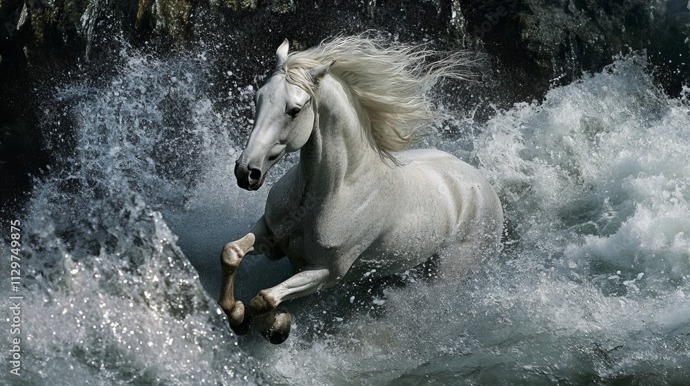 Realistic horse wallpaper with a touch of elegant color Realistic horse wallpaper with a touch of elegant color