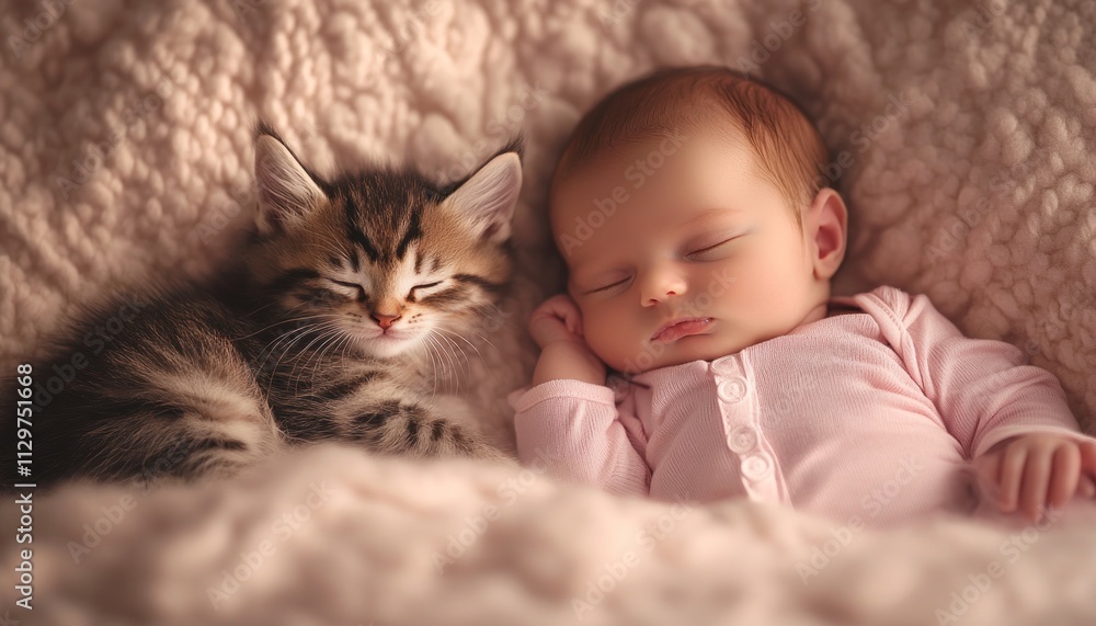 Sweet Dreams: A Kitten and Baby Nap Together Sweet Dreams: A Kitten and Baby Nap Together