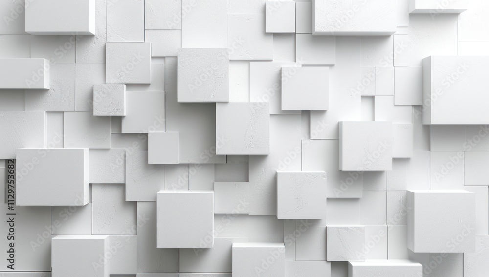 Abstract White Cube Pattern Wall Abstract White Cube Pattern Wall