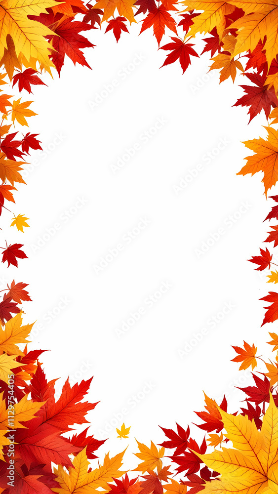 Maple border frame white background Maple border frame white background