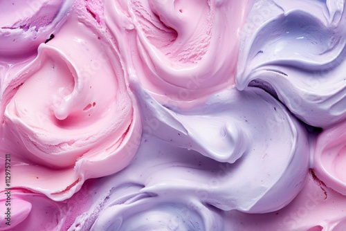 Soft ice cream swirls on pastel background