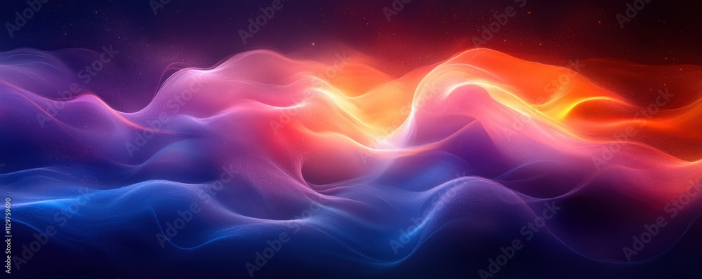 Vibrant Abstract Digital Background with Flowing Waves of Light in Cool Blues and Warm Purples Vibrant Abstract Digital Background with Flowing Waves of Light in Cool Blues and Warm Purples