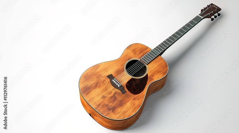 Fototapeta premium Acoustic guitar on white background.