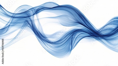 Wallpaper Mural Fluid Blue Wave Stream Digital Illustration on White Background Torontodigital.ca