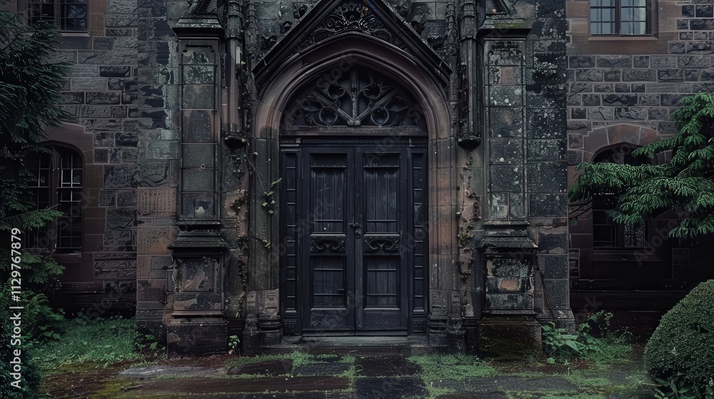 Ancient Dark Gothic Church Doorway Entrance Ancient Dark Gothic Church Doorway Entrance