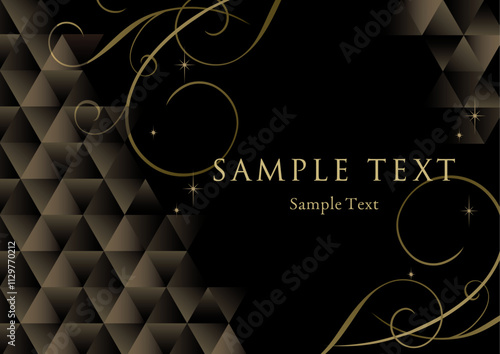 シックでエレガントな金と黒の幾何学背景テンプレート