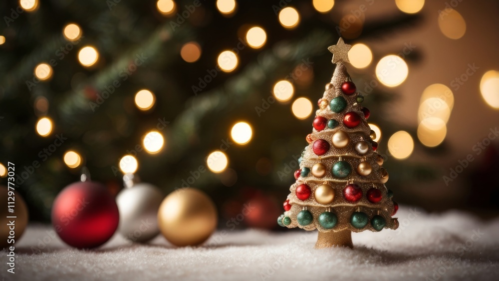 Blurry Christmas Tree with Bokeh Lights: Blurry Christmas Tree with Bokeh Lights: