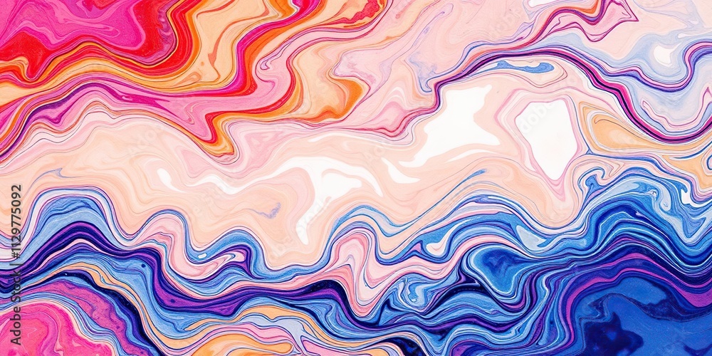 Obraz premium Colorful abstract background created through marbling art technique, background, modern