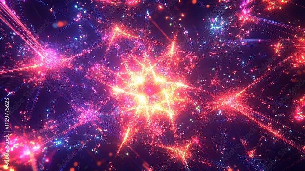 Fototapeta premium Vibrant Digital Glowing Patterns in a Futuristic Abstract Scene