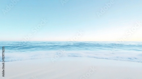 Serene Beach Horizon with Gentle Waves and Clear Sky