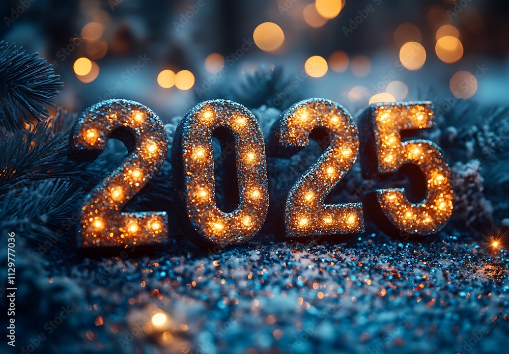 Glowing Number with Illuminated Lights - Happy New Year 2025
Glowing Number with Illuminated Lights - Happy New Year 2025