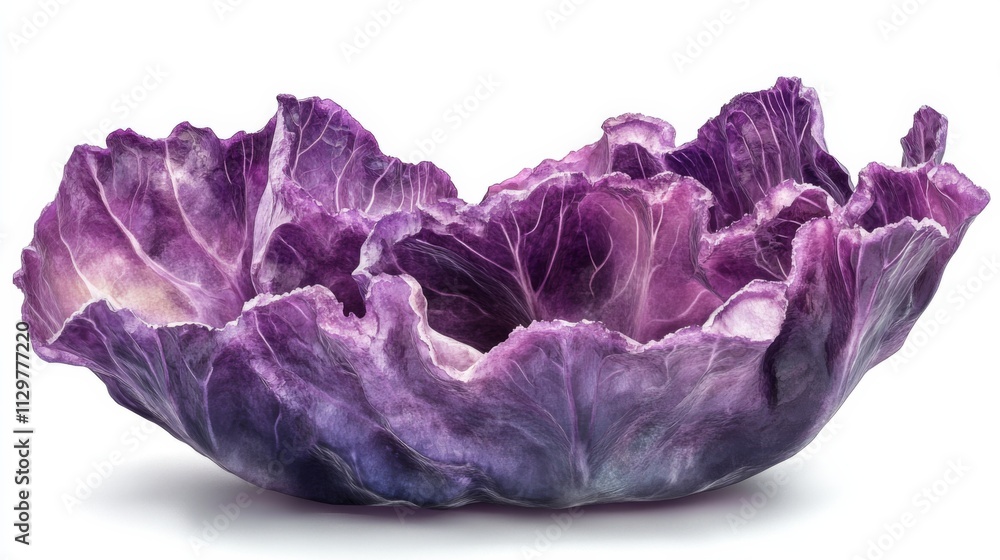 Obraz premium Intricate watercolor red cabbage, rich purple hues vibrant detail