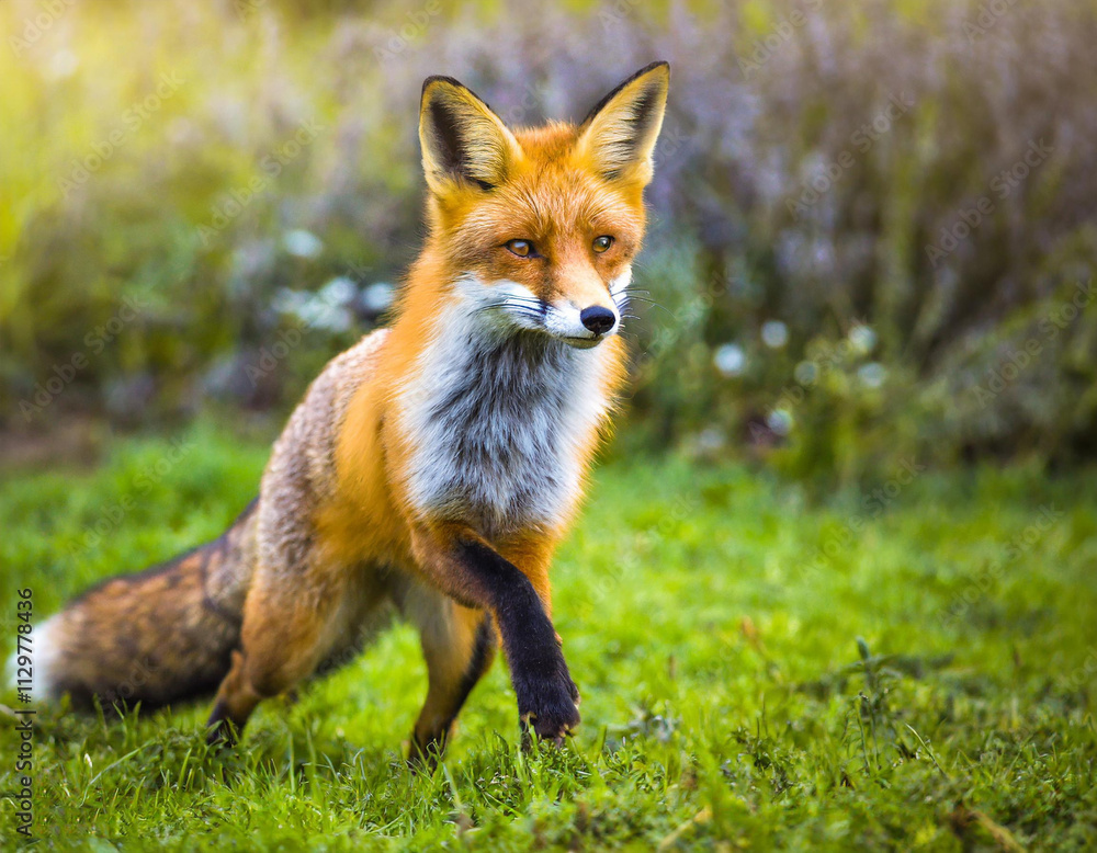cute playful fox playing around field - generated by ai cute playful fox playing around field - generated by ai