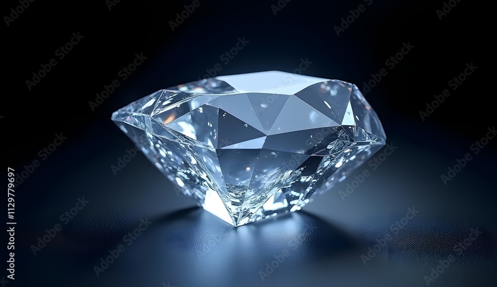 A solitary, colorless diamond is showcased against a dark background. Its facets are meticulously cut, allowing for maximum brilliance and dispersion of light. A solitary, colorless diamond is showcased against a dark background. Its facets are meticulously cut, allowing for maximum brilliance and dispersion of light.