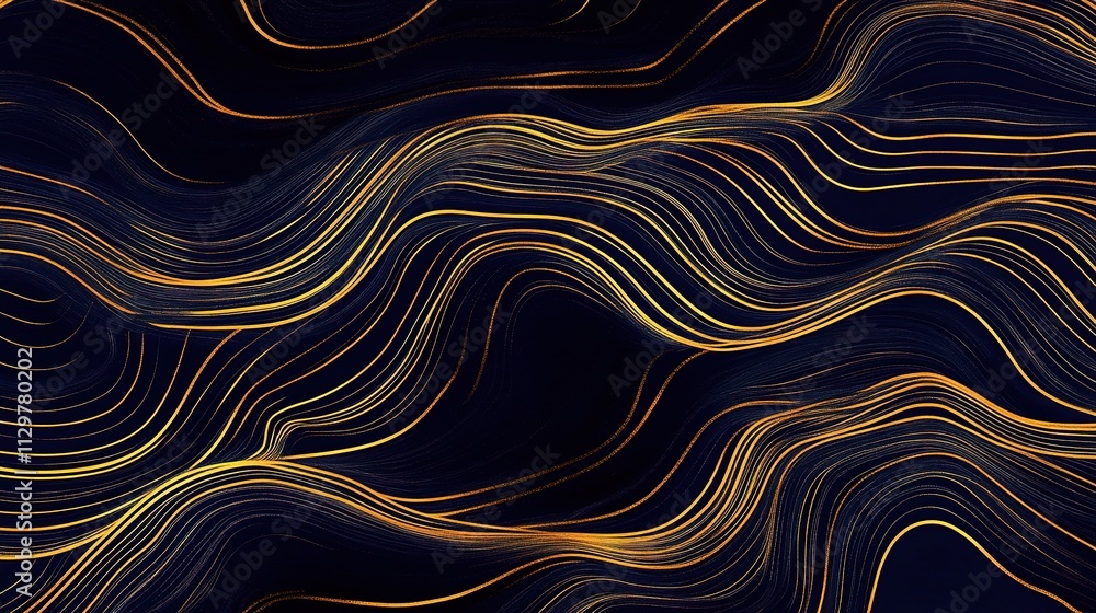Elegant Golden Lines Cutting Through Dark Blue Design Background Elegant Golden Lines Cutting Through Dark Blue Design Background