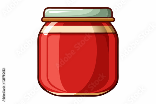 Empty jam jar on a white background vector art illustration