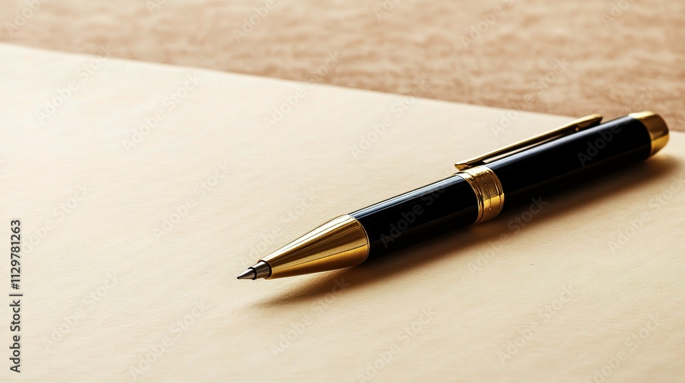 Elegant Pen on Blank Document Representing Business Strategy Ideas Elegant Pen on Blank Document Representing Business Strategy Ideas
