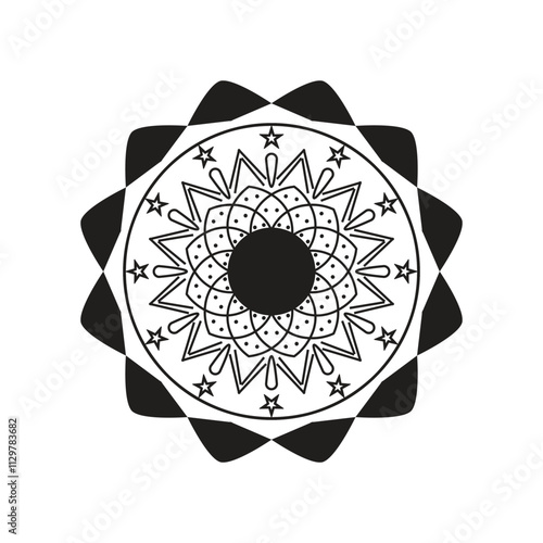 Very easy amp simple mandala design with black ampwhite
