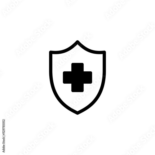 Health insurance icon logo design. Insurance health document sign and symbol