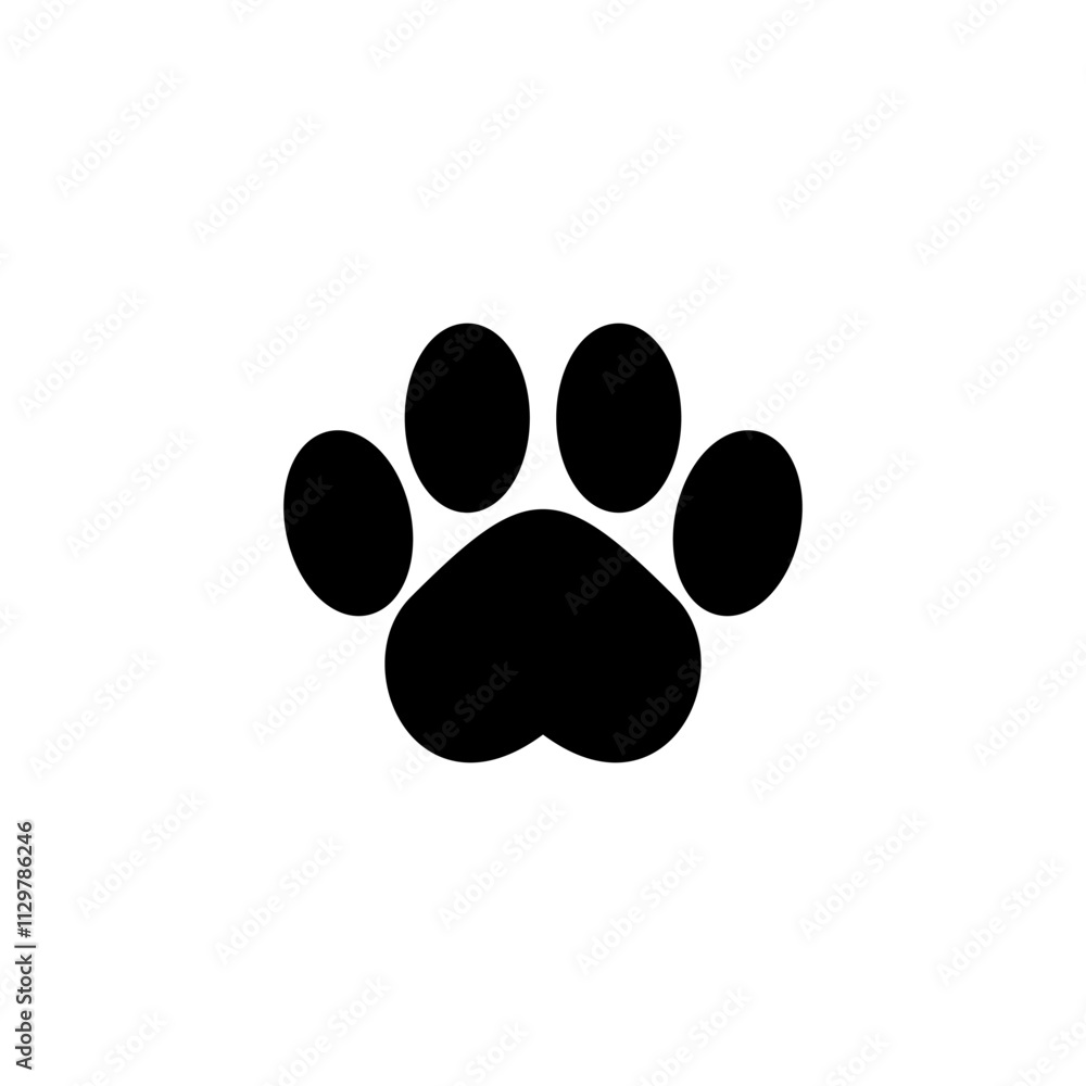 Paw icon logo design. paw print sign and symbol. dog or cat paw Paw icon logo design. paw print sign and symbol. dog or cat paw