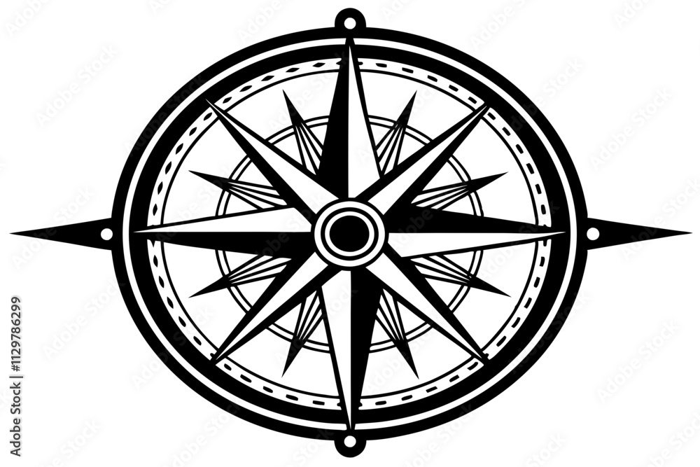 Silhouette compass on a white background vector art illustration Silhouette compass on a white background vector art illustration