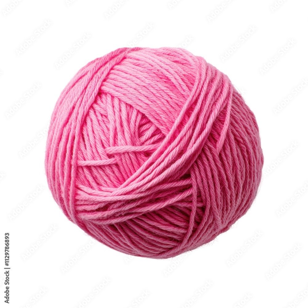 Ball of Pink Yarn for Knitting or Crochet Projects, Isolated on White Background Cutout Ball of Pink Yarn for Knitting or Crochet Projects, Isolated on White Background Cutout