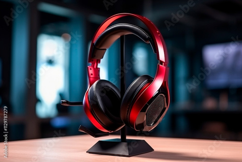 Comfortable gaming headset with stylish RGB neon lighting and premium ear pads. photo