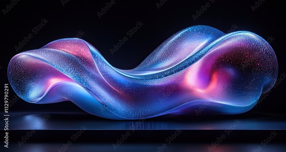 custom made wallpaper toronto digitalFuturistic Abstract Sculpture with Smooth Reflective Surfaces and Colorful Lighting Design