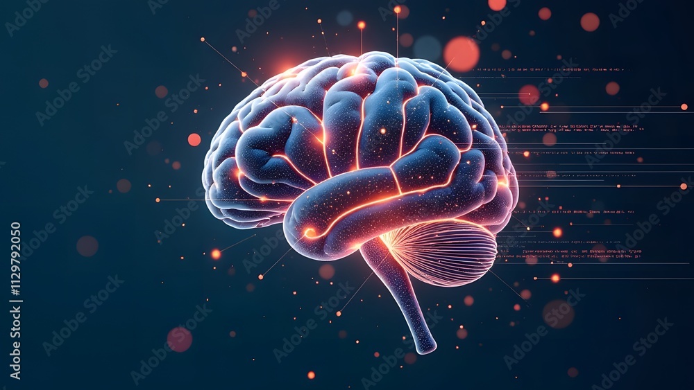 Futuristic brain visualization highlighting neural connections and data networks Futuristic brain visualization highlighting neural connections and data networks