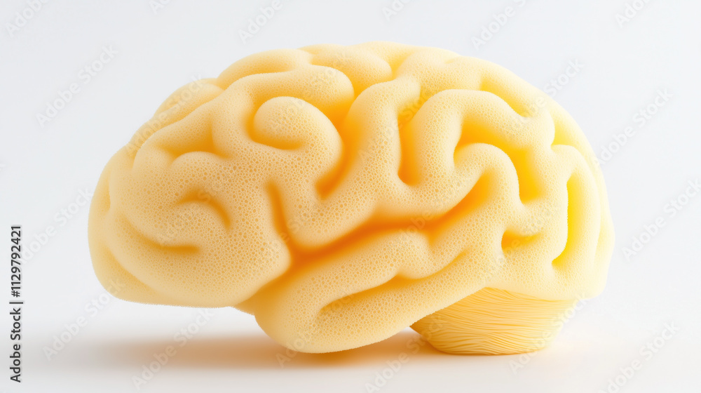 a yellow sponge in the shape of a human brain a yellow sponge in the shape of a human brain