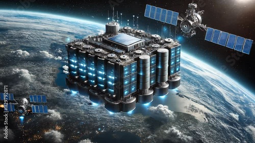 Space-based data center orbiting Earth