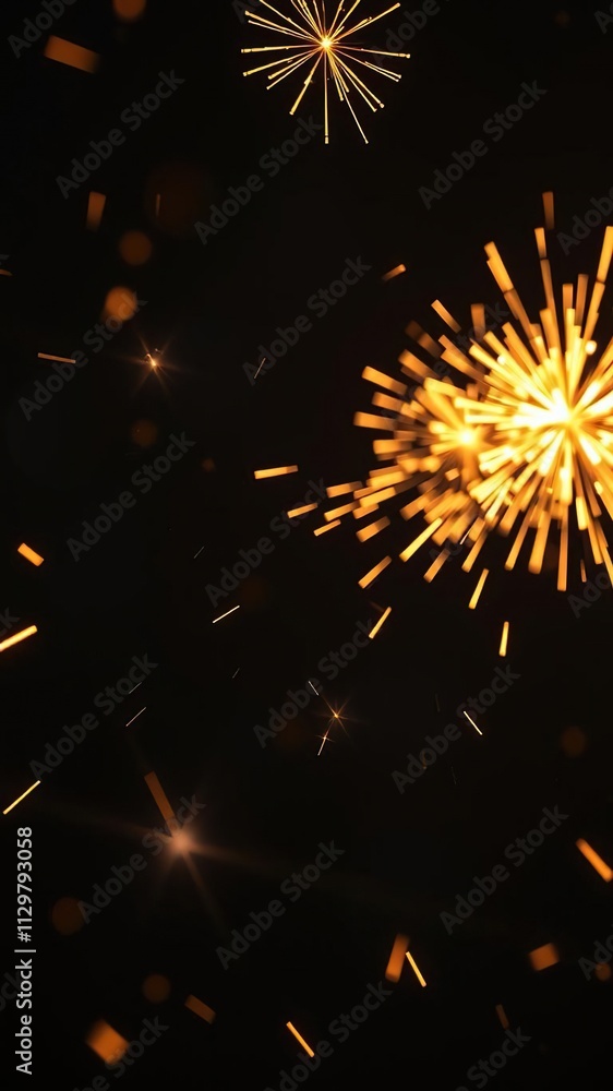 Fototapeta premium Sparkling lights flash rapidly through the air, illuminating spark, sparkling lights, dynamic energy