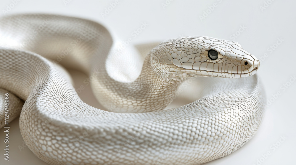 Fototapeta premium White Gold Snake: Abstract 3D Rendering, Luxury, Decoration