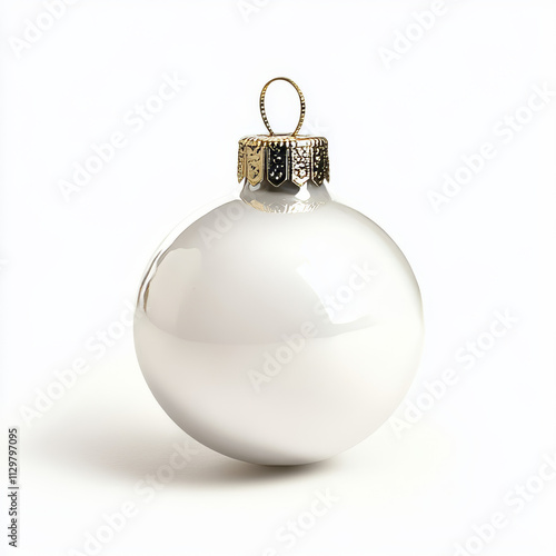 White Christmas Ornament, Simple Elegance, Festive Decoration, Holiday Bauble, 3D Rendering