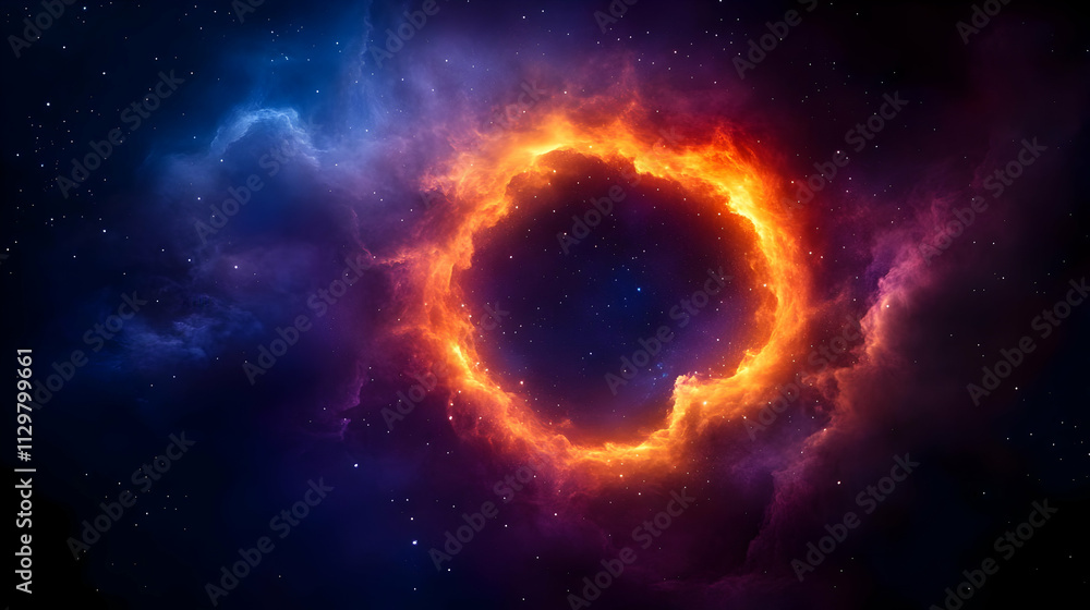 A stunning cosmic view showcasing a vibrant nebula with fiery hues in the depths of space. A stunning cosmic view showcasing a vibrant nebula with fiery hues in the depths of space.