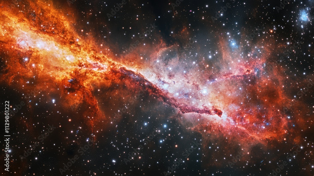 Naklejka premium Nebula Milkyway and galaxies in space 3D