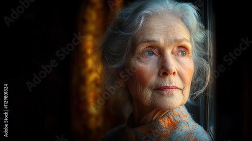 Elderly Woman in White Clothes Holding Her Back Experiencing Spine Pain in a Serene Indoor Environment