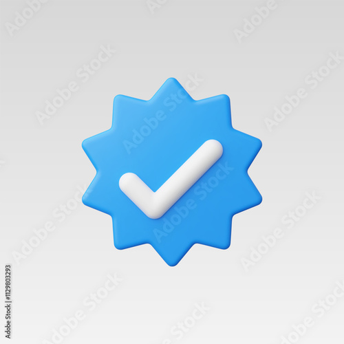 3d Realistic Verify check icon vector illustration