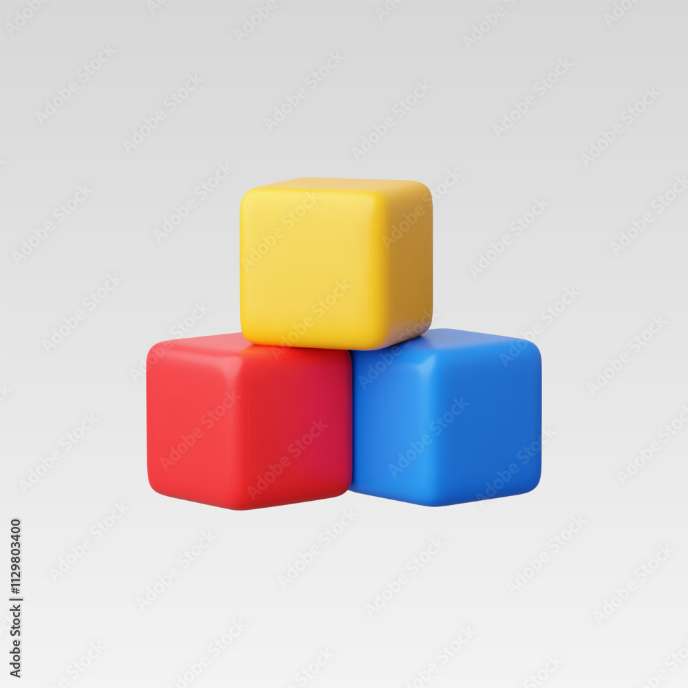 3D Realistic Wooden building blocks icon vector illustration 3D Realistic Wooden building blocks icon vector illustration