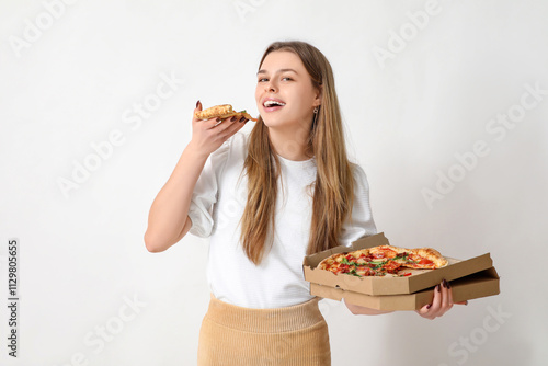 Teenage girl eating delicio...